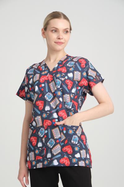 Bayan Desenli Tek Üst