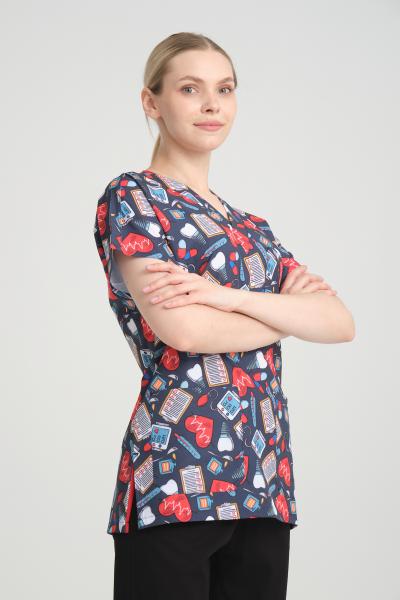 Bayan Desenli Tek Üst