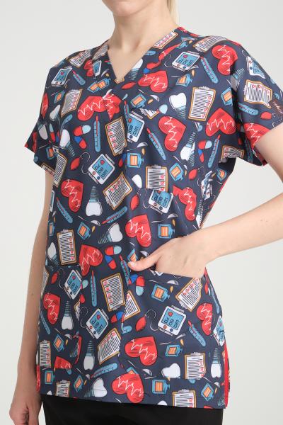 Bayan Desenli Tek Üst