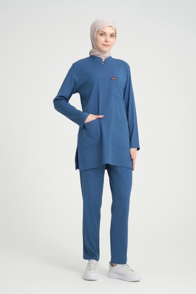 Tesettür Scrubs Petrol Mavisi