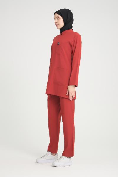 Tesettür Scrubs Takımı Kiremit