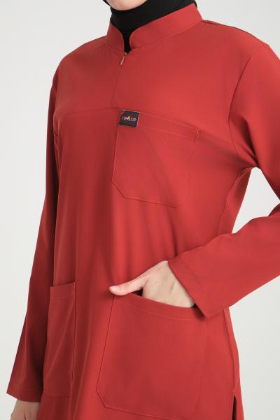 Tesettür Scrubs Takımı Kiremit