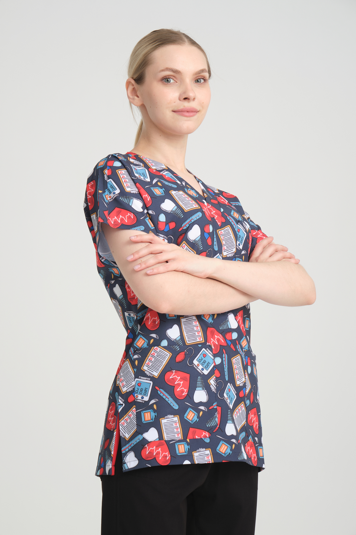 Bayan Desenli Tek Üst